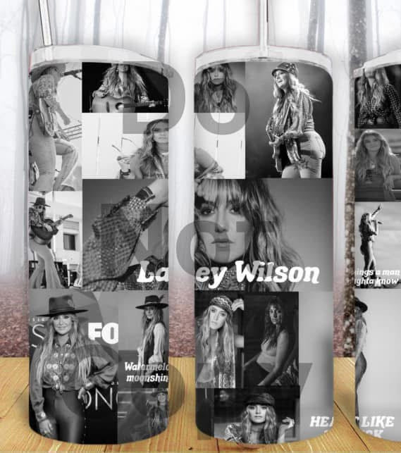 20oz Black/White Lainey Collage Tumbler