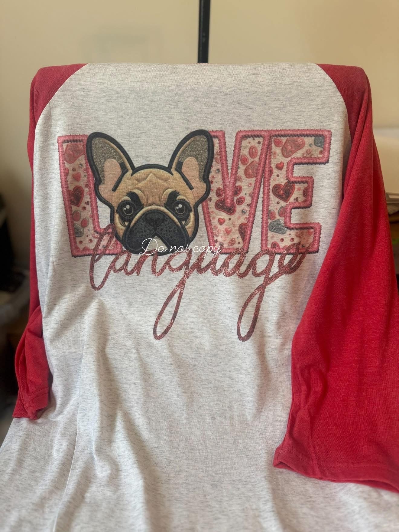 Fawn Frenchie Love Language Raglan Tee