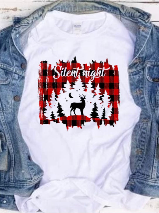 Silent Night Plaid Tee