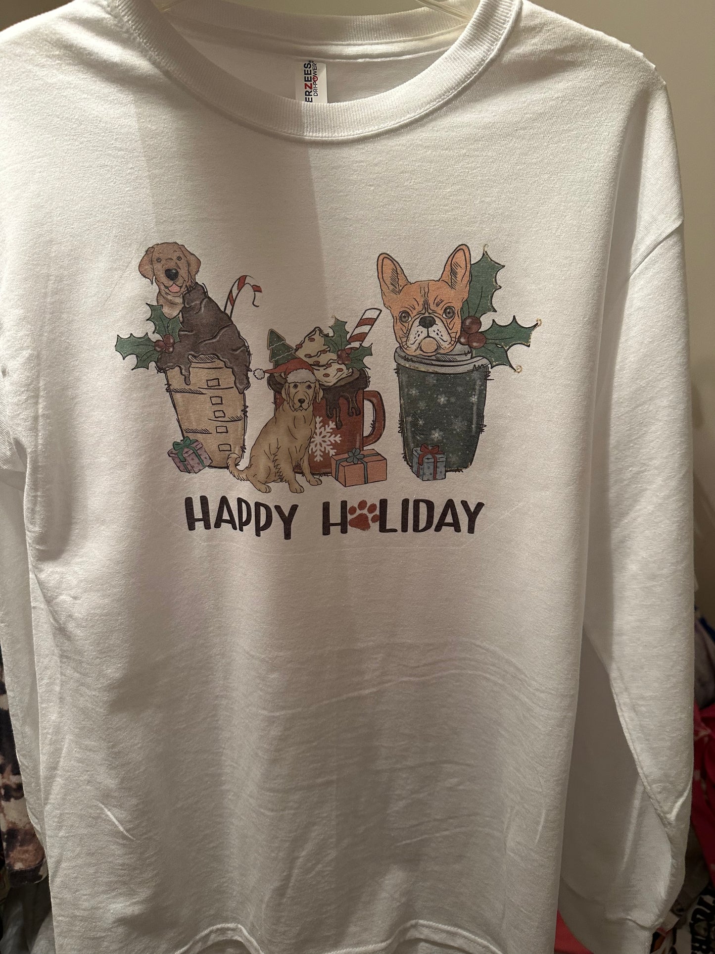 Happy Holiday Dogs Long Sleeve Tee
