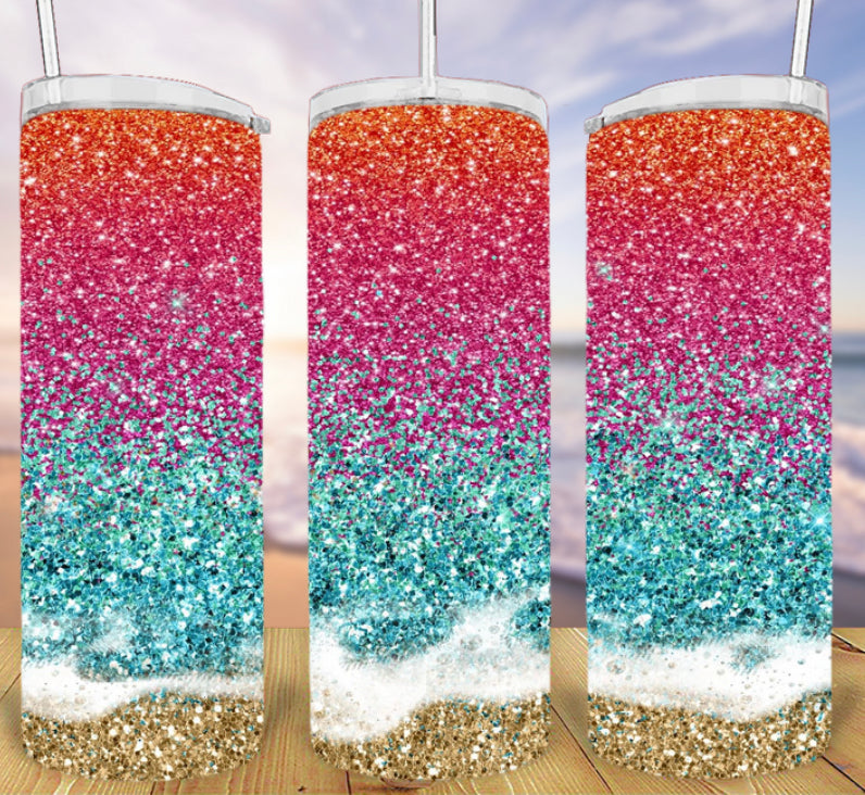 20oz Glitter Beach Tumbler TWO OPTIONS