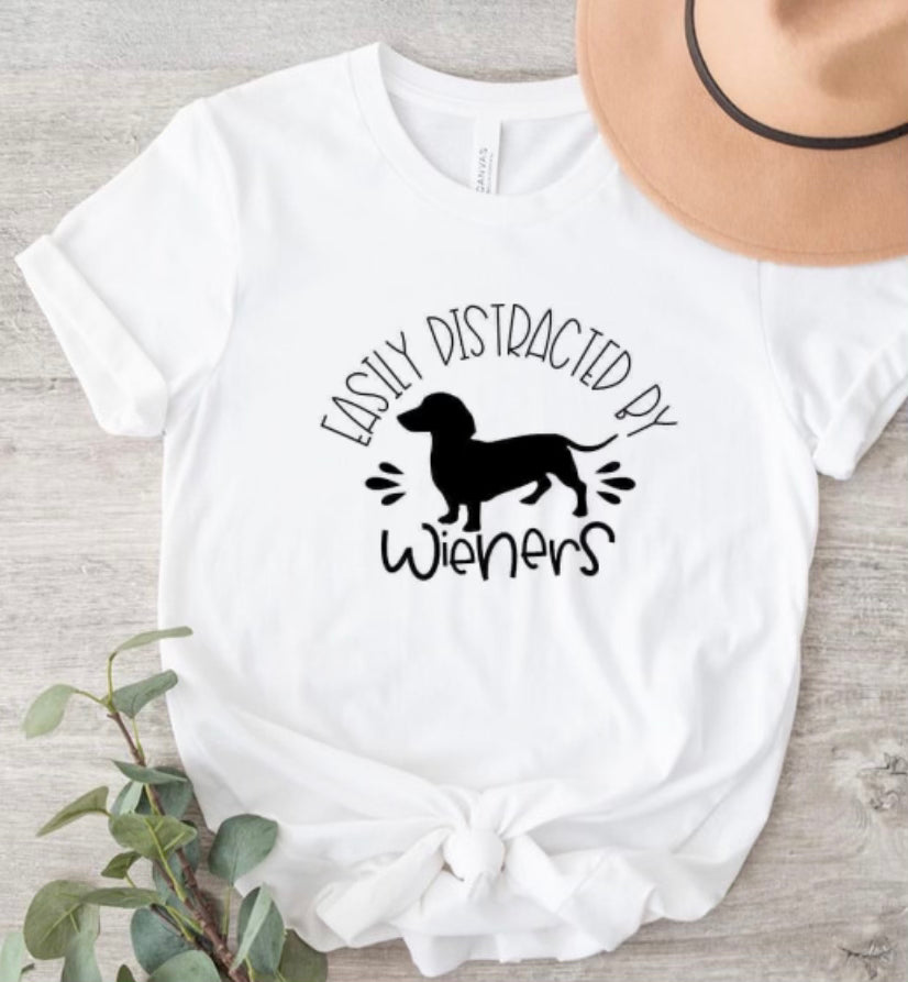 Distracted by Wieners Tee