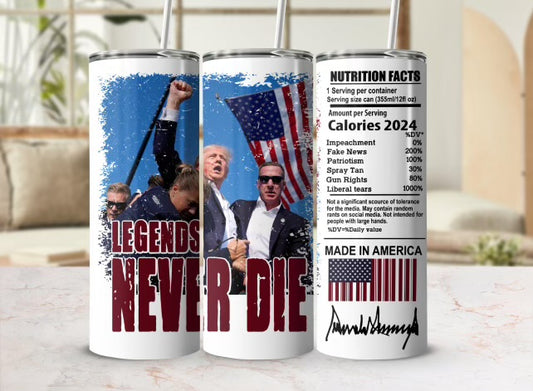 20oz Legends Never Die Tumbler