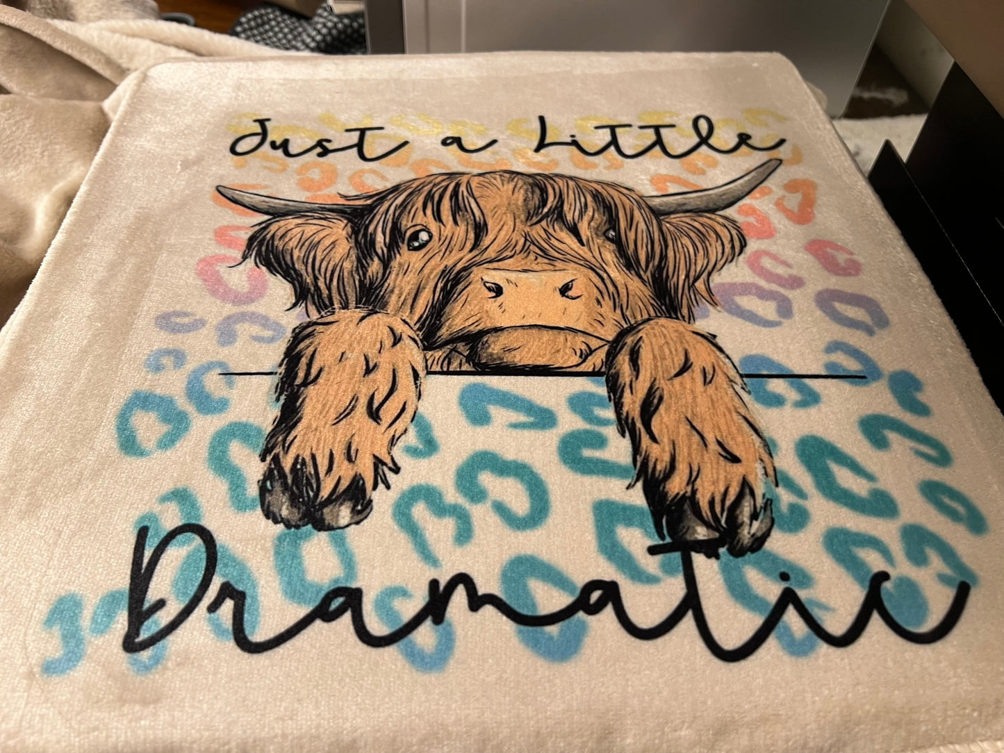 Just A Little Dramatic Cow Blanket