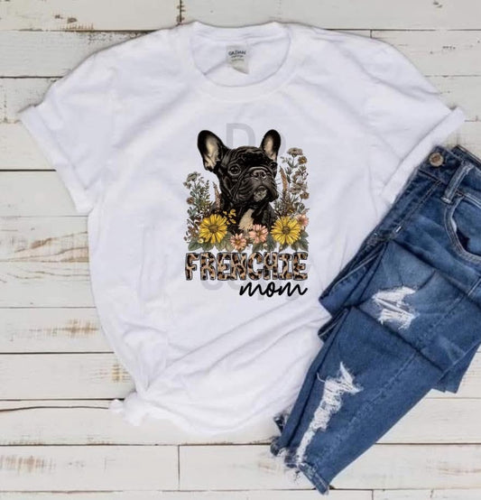 Floral Frenchie Mom Tee