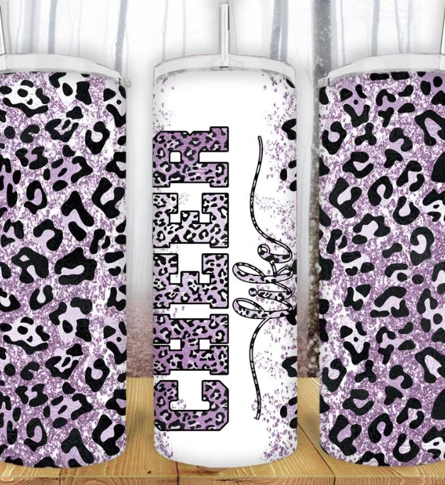 20oz Cheetah Cheer Life Tumbler