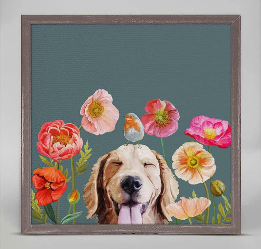 Golden Retriever Floral Wall Decor