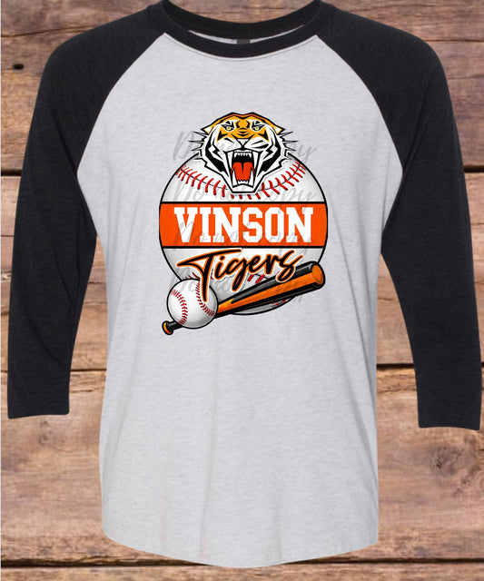 Vinson Tigers Baseball Raglan Tee
