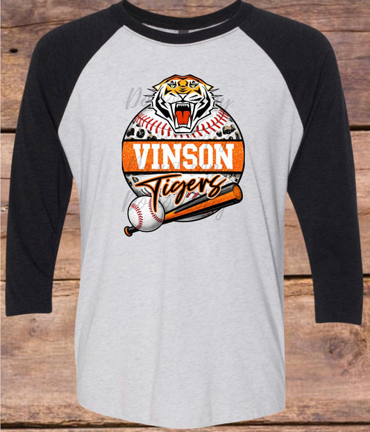 Vinson Tigers Baseball Raglan Tee