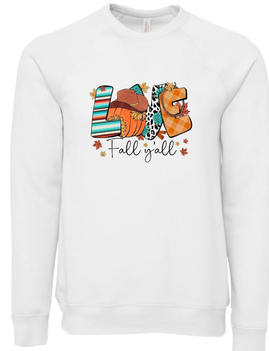 Love Fall Y’all Sponge Fleece Crewneck