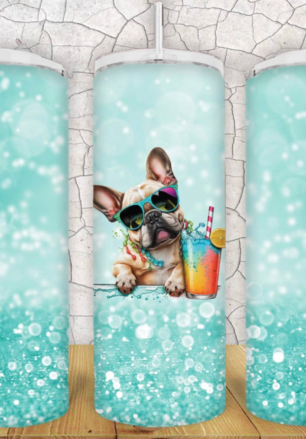 20oz Summer Frenchie Tumbler