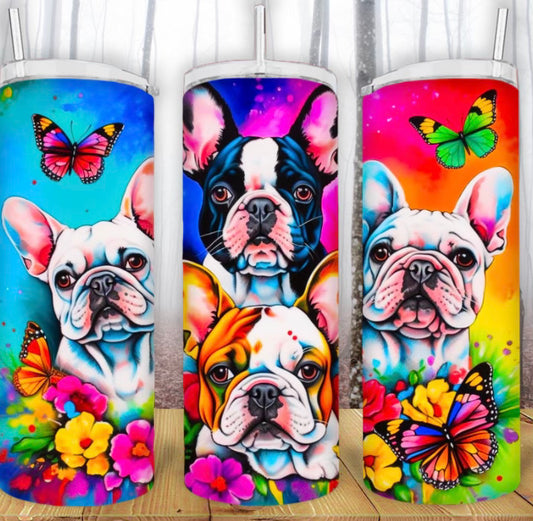 20oz Multi Frenchie Tumbler