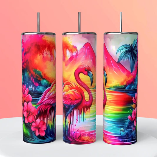 20oz Tropical Flamingo Tumbler