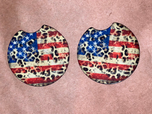 Cheetah American Flag Coasters