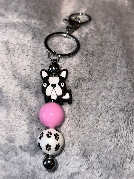 Frenchie Paw Print Keychain