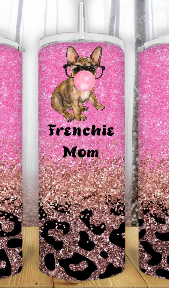 20oz Pink Frenchie Mom Tumbler