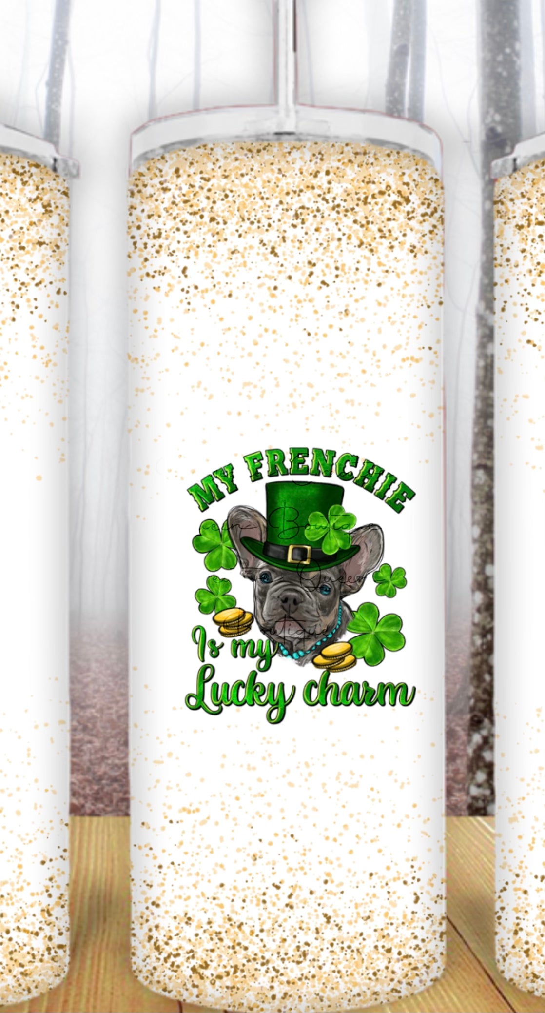 20oz Frenchie Lucky Charm Tumbler