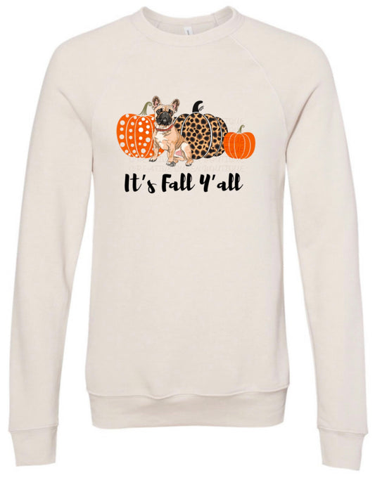 French Bulldog Fall Sponge Fleece Crewneck