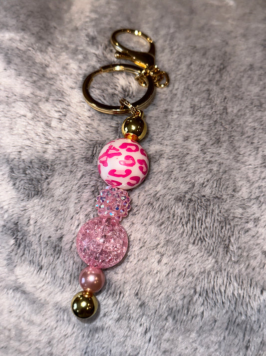 Pink Cheetah Keychain