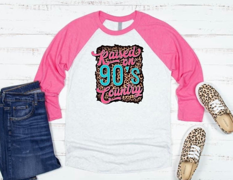 Raised on 90’s Country Raglan Tee