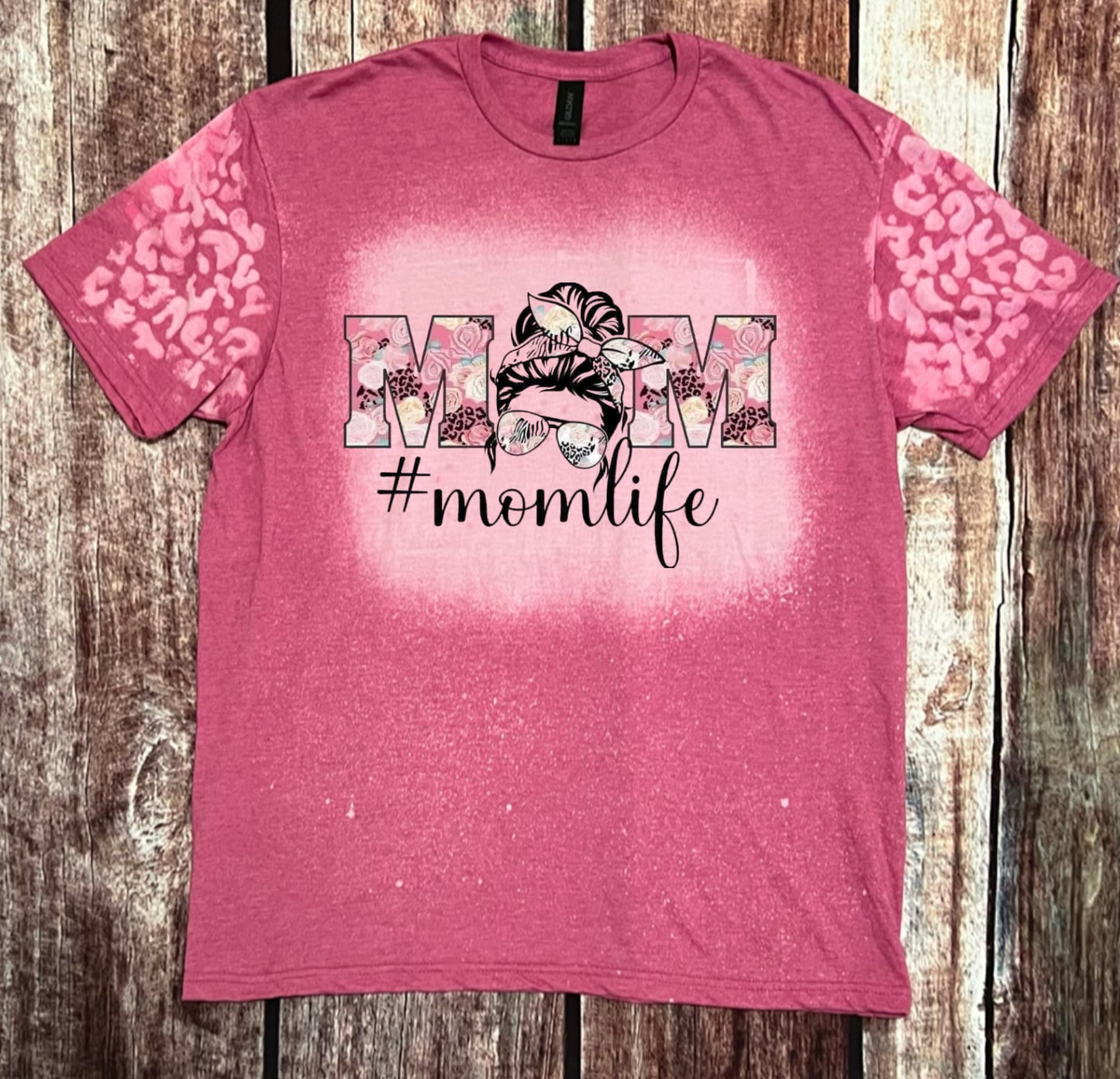 #MomLife Bleached Tee