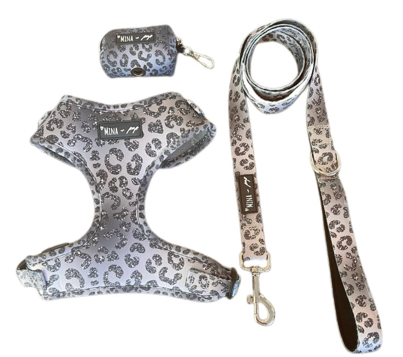 Silver Ombré Cheetah Leash