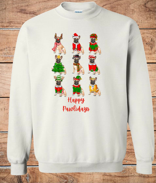 Happy Pawlidays Frenchie Crewneck