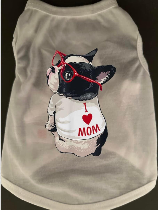 Frenchie Dog Tee (I Heart Mom)