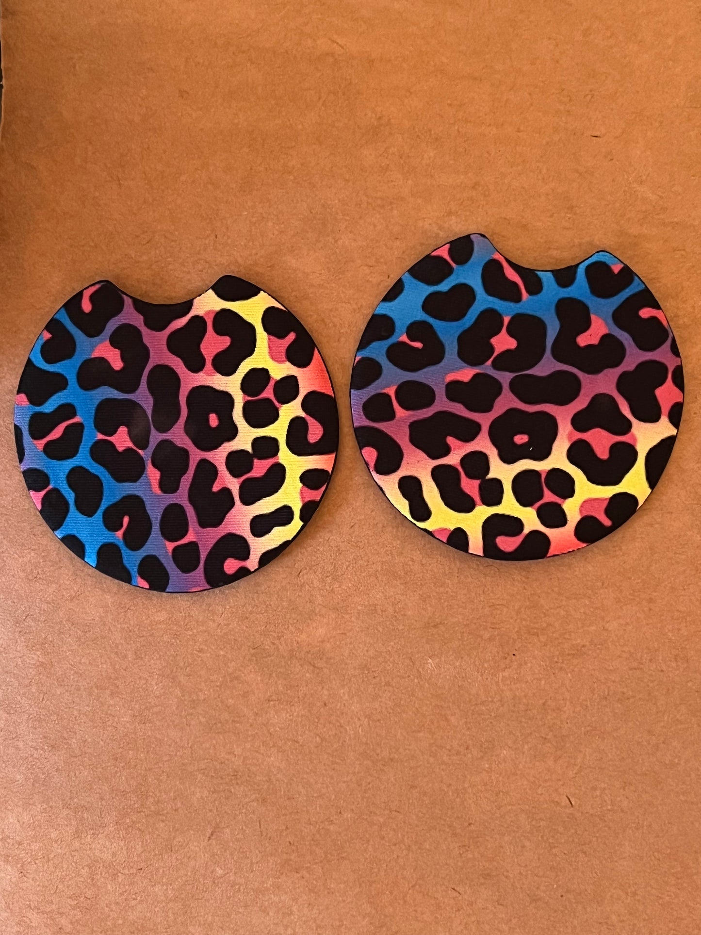 Multi Color Cheetah Coasters