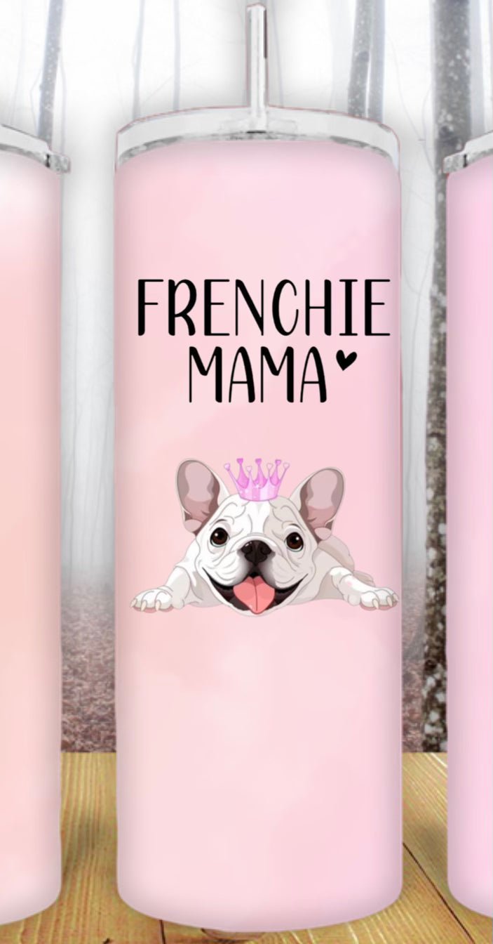 20oz Pink Frenchie Mama Tumbler