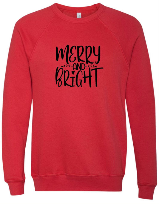 Merry and Bright Sponge Fleece Crewneck