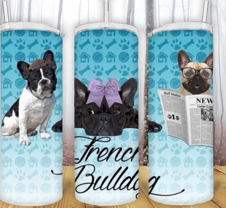 20oz French Bulldog Tumbler