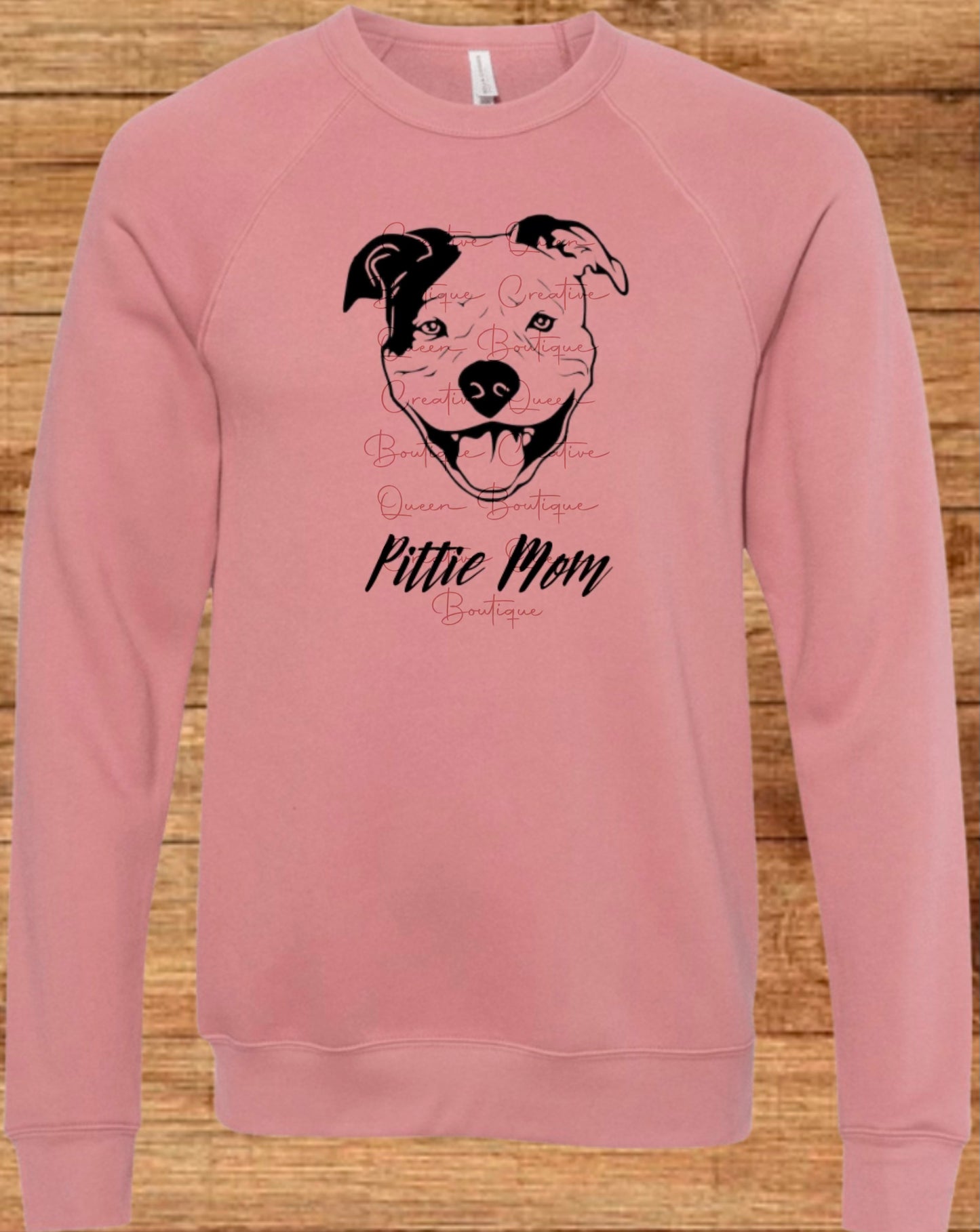 Pittie Mom Sponge Fleece Crewneck