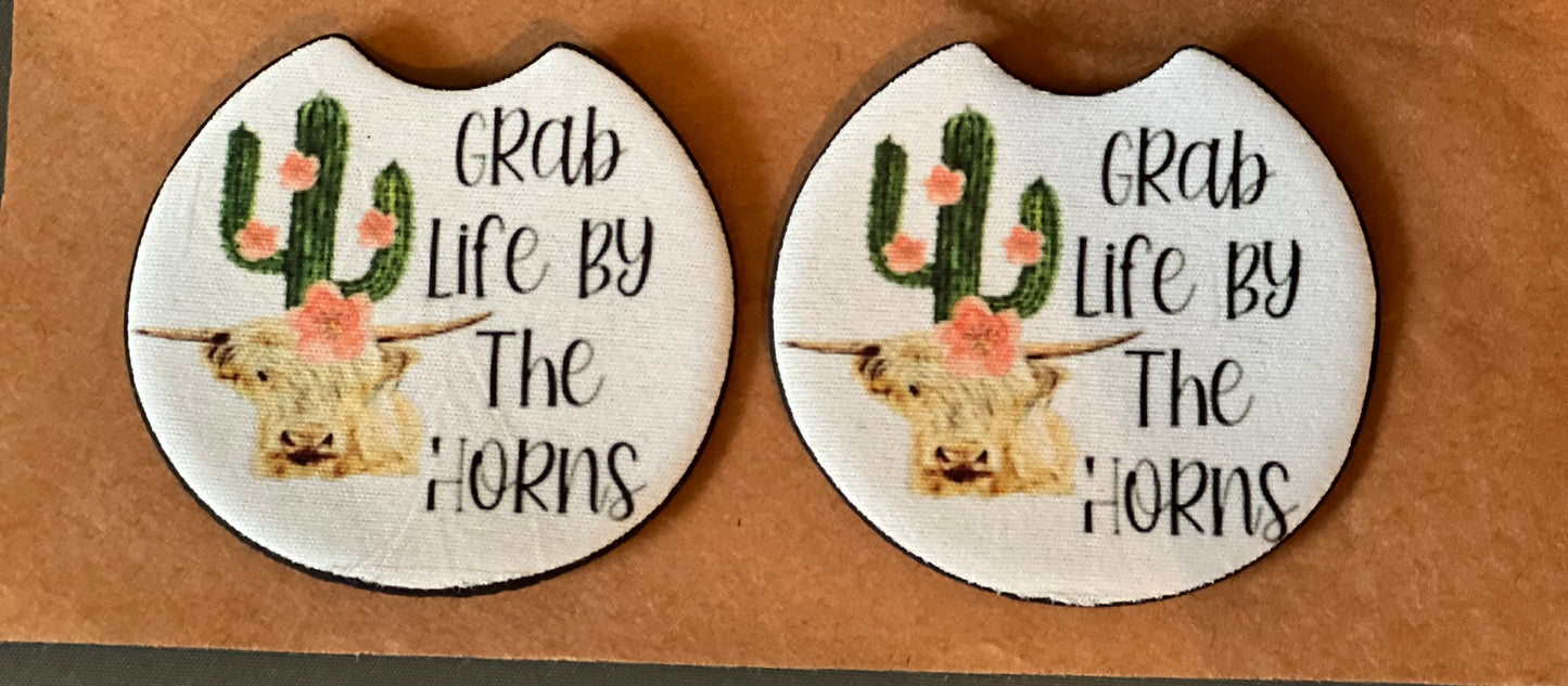 Grab Life by the Horns Coasters