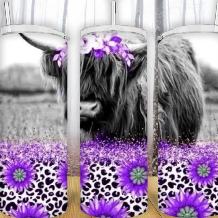 20oz Cow Floral Tumbler