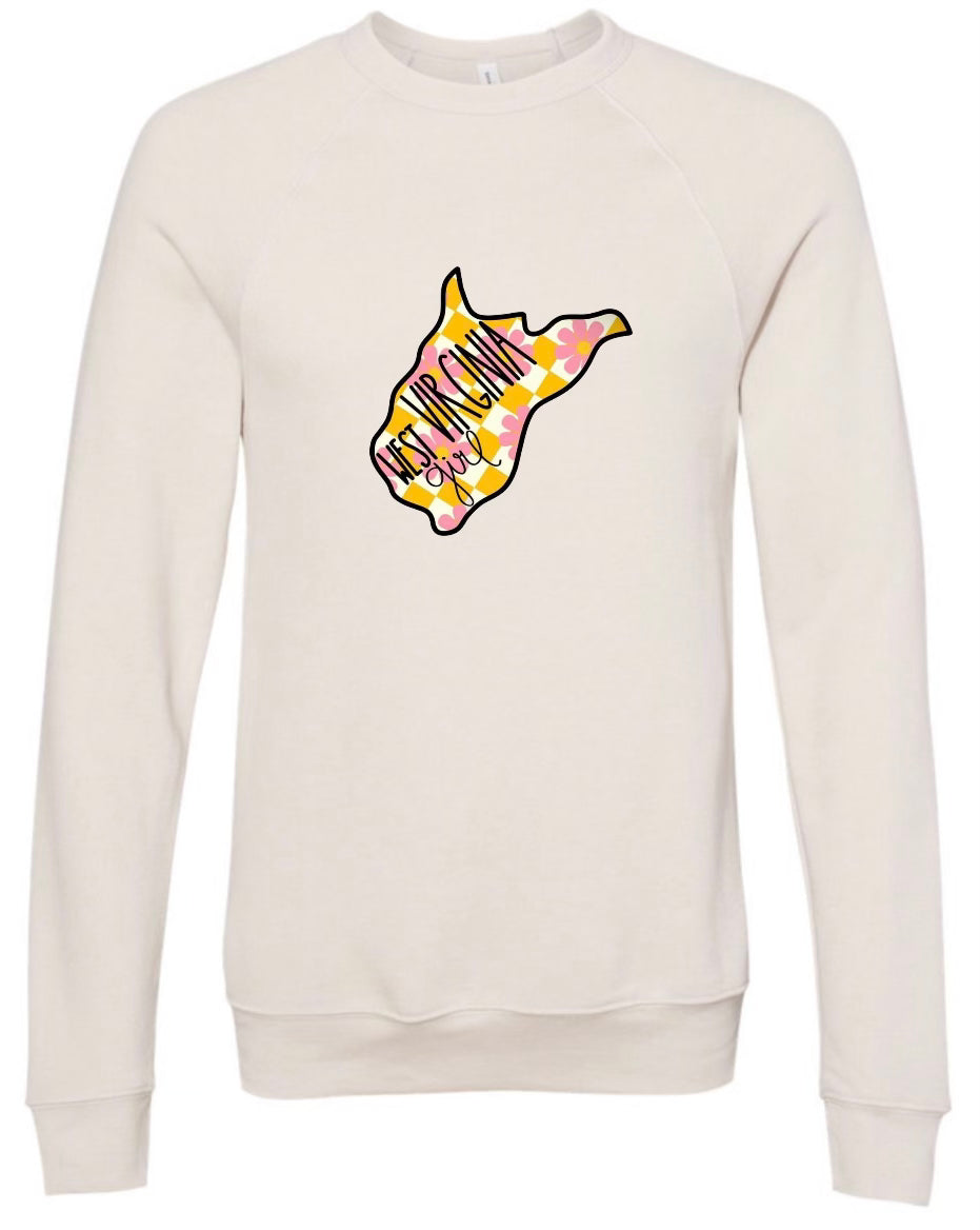 West Virginia Girl Sponge Fleece Crewneck