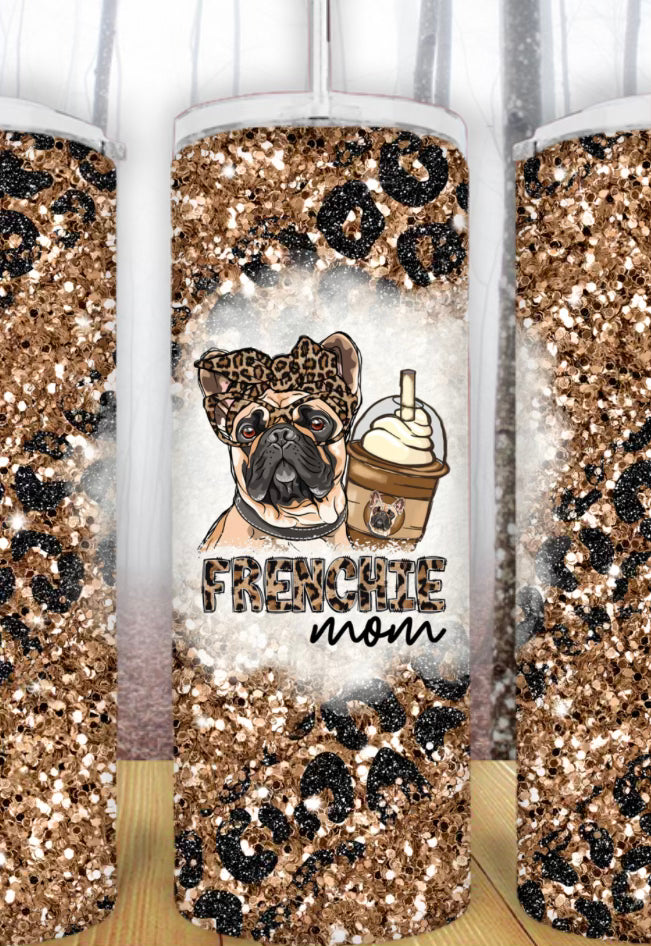 20oz Cheetah Rose Gold Frenchie Mom Tumbler