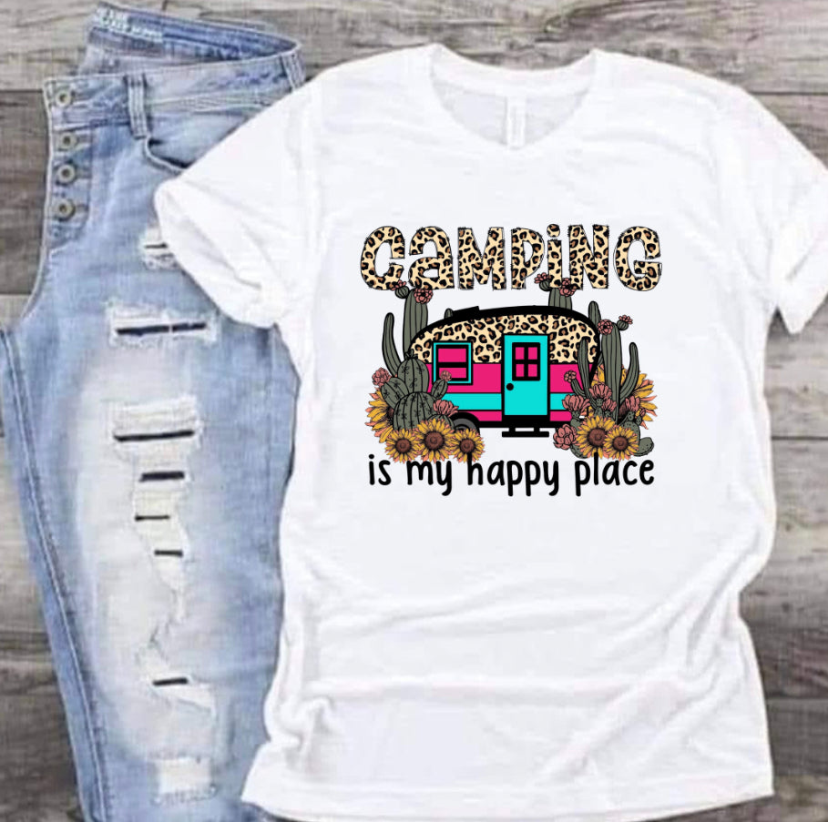 Camping Is My Happy Place Tee