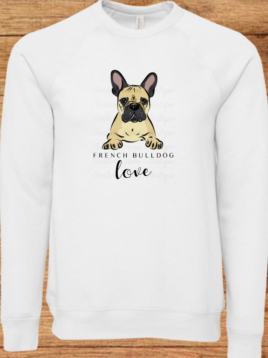 French Bulldog Love Sponge Fleece Crewneck