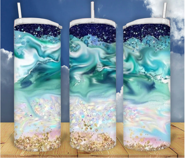 20oz Glitter Beach Tumbler TWO OPTIONS