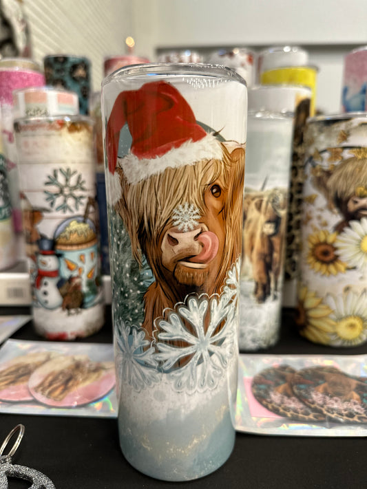 20oz Holiday Highland Cow Tumbler