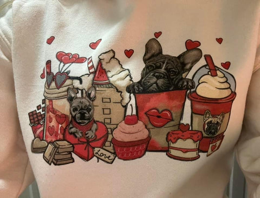 Frenchie Hearts Hoodie