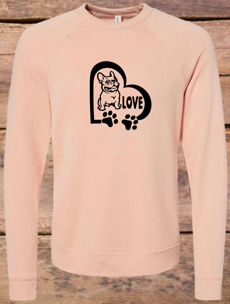 Love Frenchie Sponge Fleece Crewneck