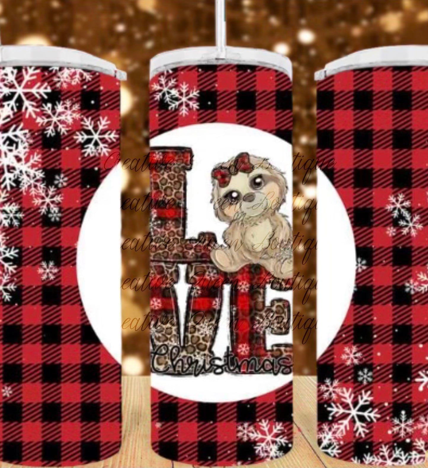 20oz Holiday Sloth Tumbler