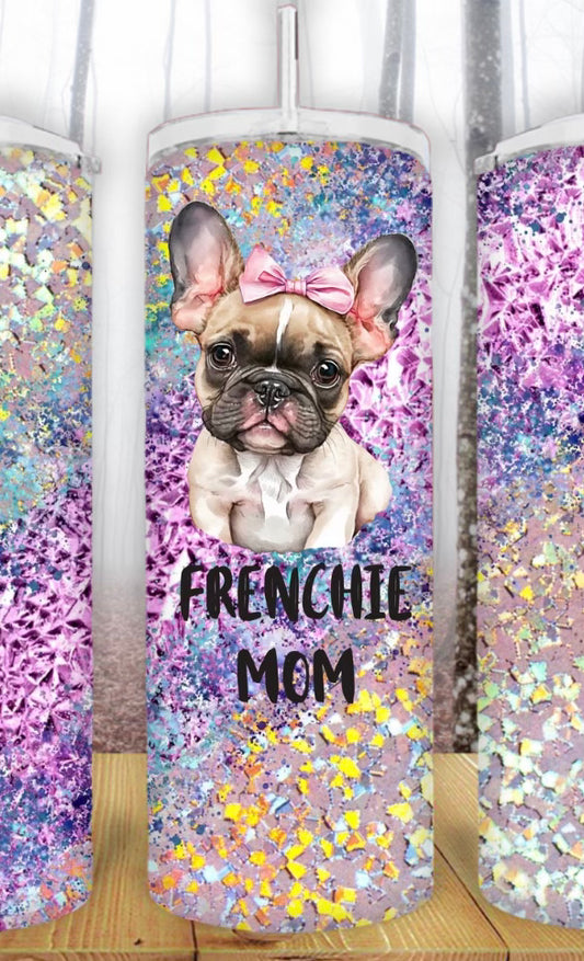 20oz Multi Color Frenchie Mom Tumbler