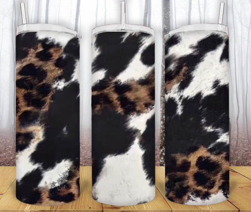 20oz Cow and Cheetah Print Tumbler