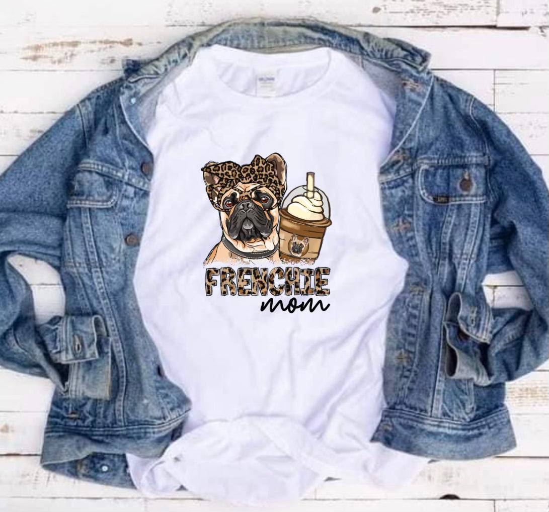 Cheetah Frenchie Mom Tee