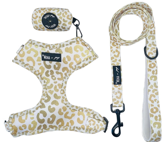 You’re So Golden Adjustable Harness, Leash, Poop Bag Bundle