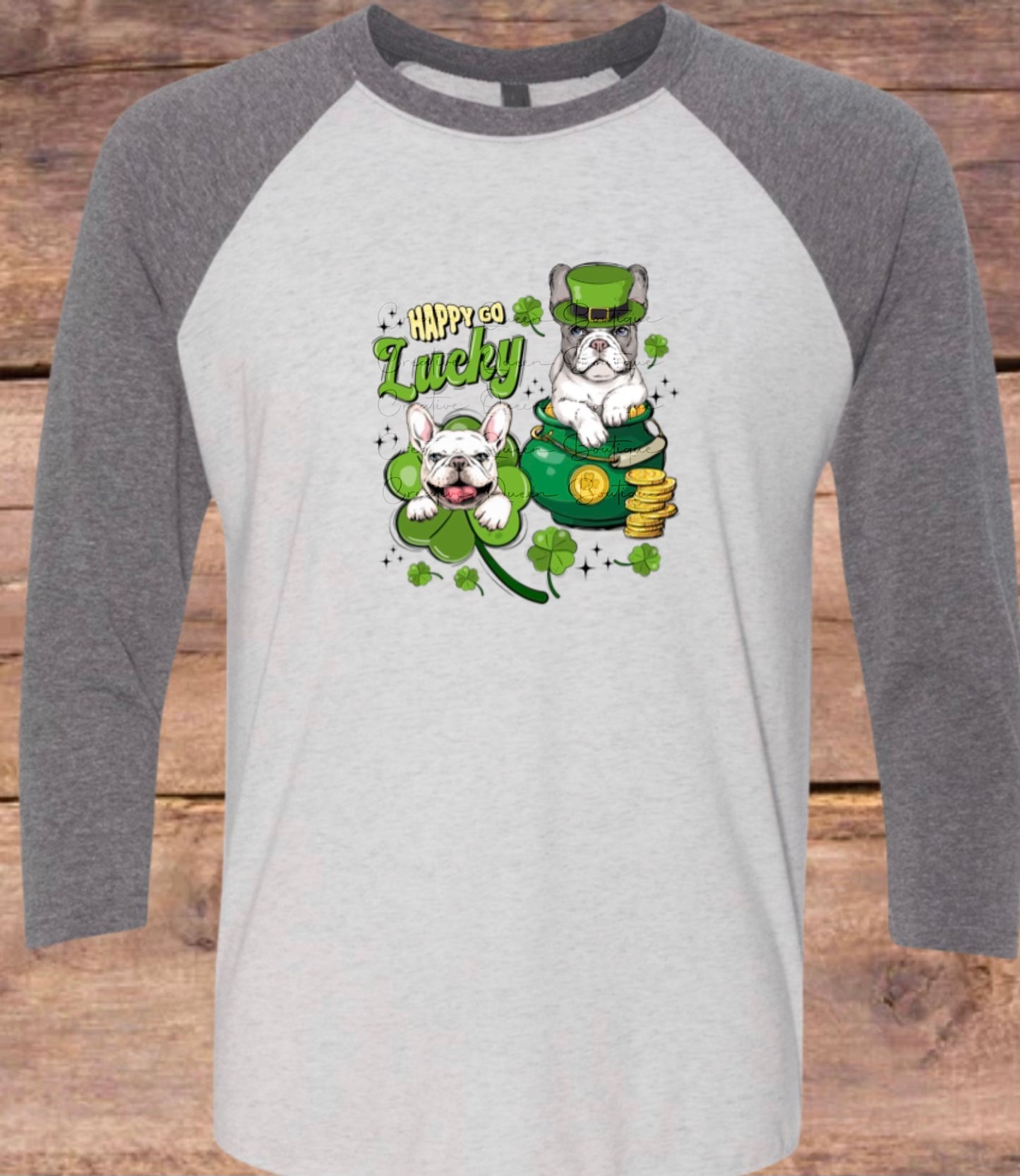 Lucky Frenchie Raglan Tee