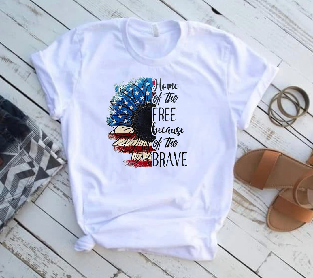 Home of the Free because of the Brave Tee